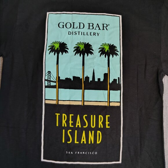 San Francisco California Gold Bar Distillery T-Shirt Size Small Black - Picture 9 of 9